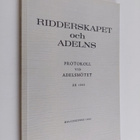 Ridderskapets och adelns protokoll vid adelsmötet år 1982 - pikkukuva 1