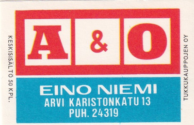 Eino Niemi, Arvi Karistonkatu 13.   A & O, 2/10