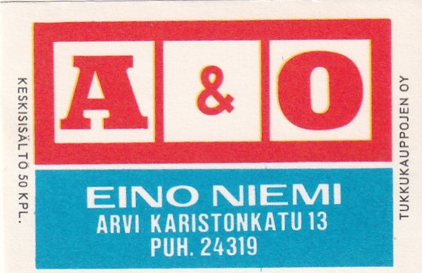 Eino Niemi, Arvi Karistonkatu 13.   A & O, 2/10