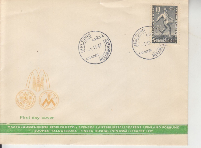 FDC 1947 Maanviljelysseurat