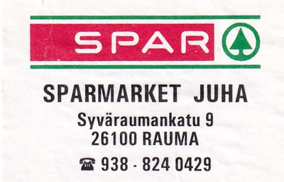 Rauma, sparmarket JUHA , SPAR  b547