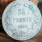 25 PENNIÄ (5kpl) v.1873,1889,1890,1894,1902 hopeaa - pikkukuva 5