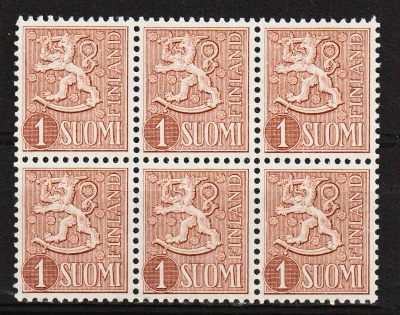 1954 1mk Leijona yleismerkin kuusilo**