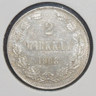 1908 2 markkaa lyöntikiiltoinen kolikko lk01 (= kl8) - pikkukuva 1