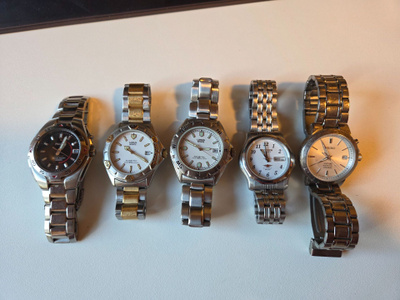 5kpl Rannekelloja, Lorus, Seiko, Pulsar, Citizen