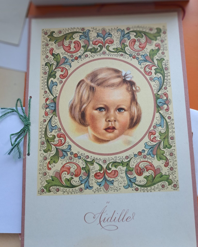 lapsi, äidille  taittokortti,  kulkenut 1947