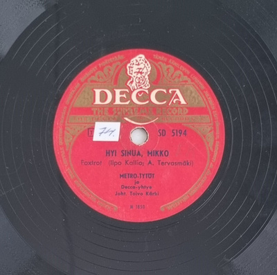 Savikiekko 1953 - Metro-Tytöt - Decca SD 5194