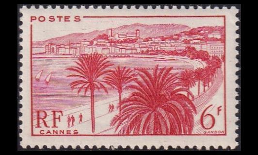 Ranska 757 ** Maisemia 6 Fr Cannes (1946)
