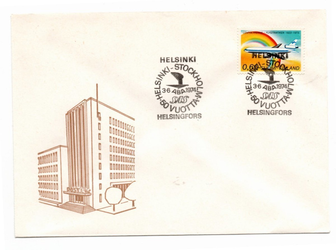 Helsinki: SAS 50-vuotta (erikoisleima 3.6.1974)