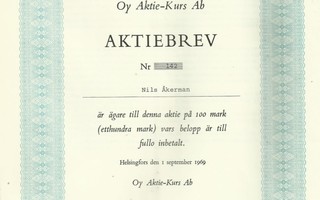 OKK 1969 Aktie-Kurs Oy, Helsinki osakekirja