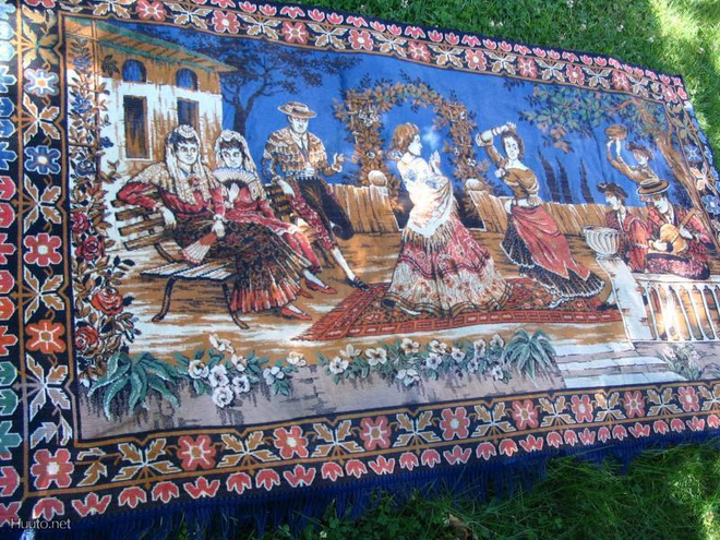 Gobeliini/tanssia-musiikkia /208 cm x 118 cm +hapsut ,Upea