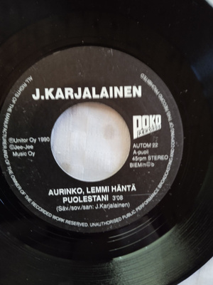 SINGLE- LEVY: J. KARJALAINEN POKO RECORDS AUTOM 22