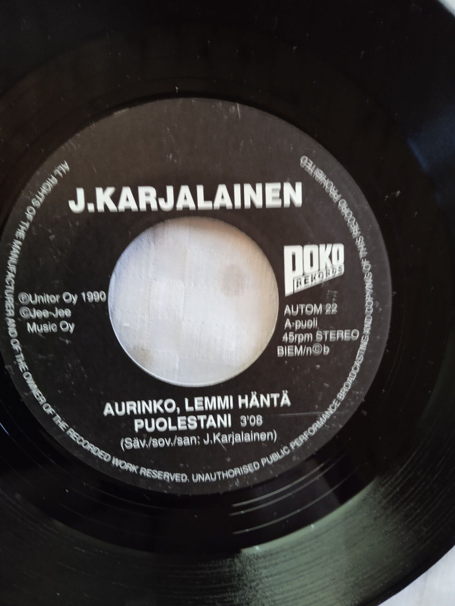 SINGLE- LEVY:  J. KARJALAINEN    POKO RECORDS AUTOM 22