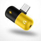 USB C Mini Kapseli 2in1 3,5mm Audioadapteri/Latausadapteri - pikkukuva 1