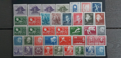 RUOTSI 1940-1960-luku postimerkkejä * 38 kpl