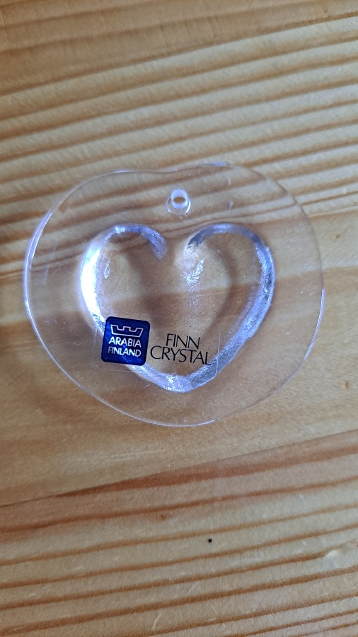 Sydän lasikoriste Nuutajärvi/Arabia, Finn Crystal