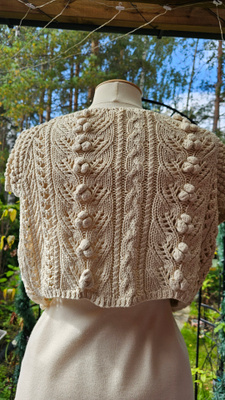 Joëlle Vellos puuvillaneuletakki/bolero, koko 46/48