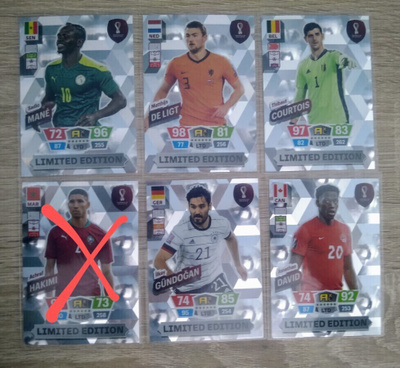 Qatar 2022 Limited edition jalkapallokortteja 23 erillaista