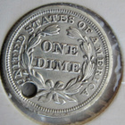 USA 1 dime 10 c 1852 Hopeaa - pikkukuva 2