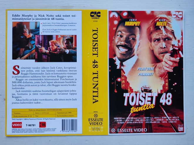 VHS Toiset 48 tuntia –kansipaperi