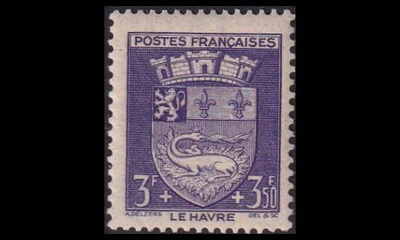 Ranska 572 ** Vaakuna 3Fr+3.50Fr (1942)