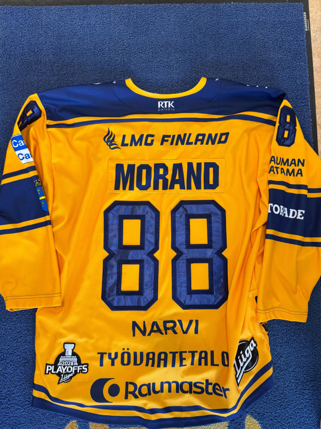 Antoine Morand #88 Game Worn -vieraspelipaita Rauman Lukko