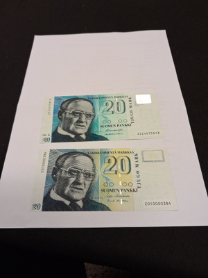sileät 20 mk litt ja ilman litt