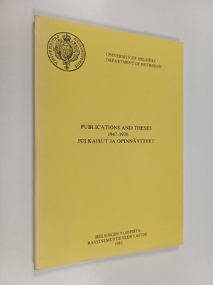 University of Helsinki. Department of nutrition : publica...