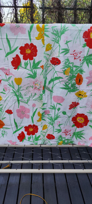 Marimekko kesäiset puuvillaverhot, retro