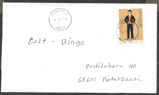 Postilähetys - Kansanpuku (LAPE 712) Humppila 6.3.1973