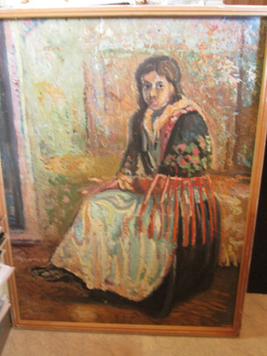 Kaksi maalausta, Mustalaisnainen ja malli 1950-luvun alku