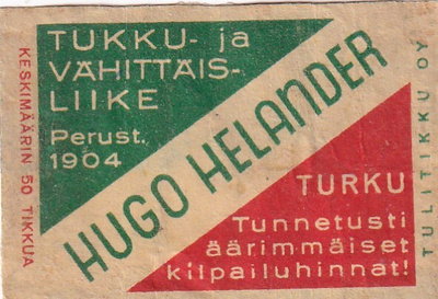 Turku, Hugo Helander. Tulitikku Oy  .s43