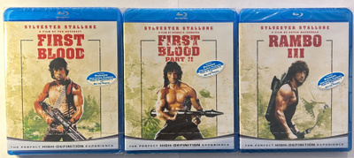 Rambo 1-3 erillisinä elokuvina - 3 Blu-ray, uusia