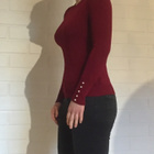Zara Knit tummanpunainen neule M - pikkukuva 3