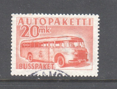 1958 20 mk autopakettimerkki leimattuna