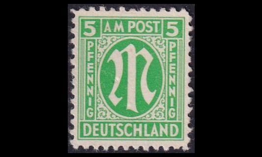 Bizone 3 ** Amerikkalainen paino 5 Pf (1945)