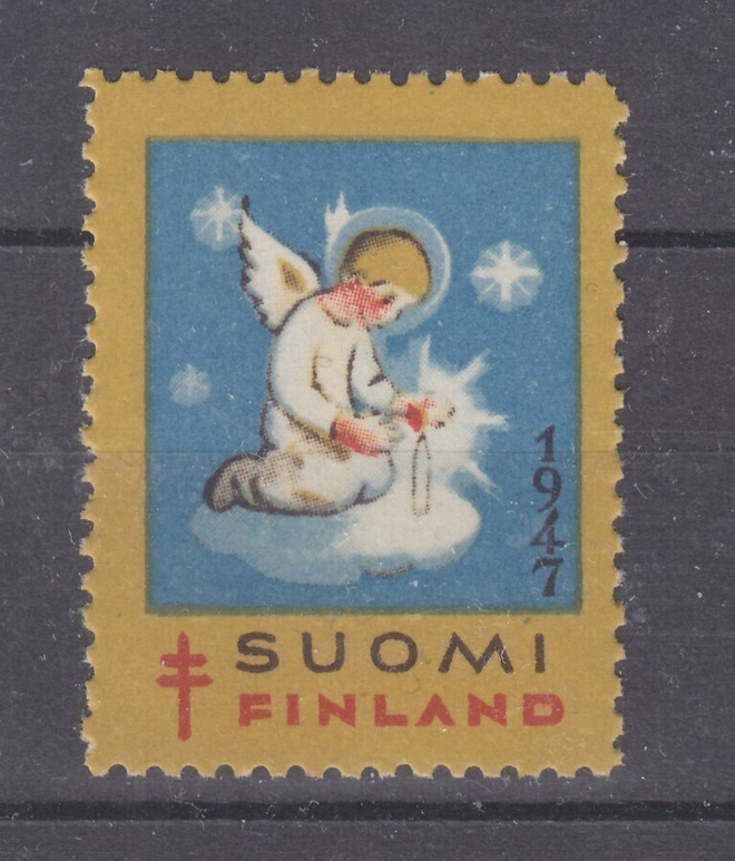 1947 TUB joulumerkki postituoreena.
