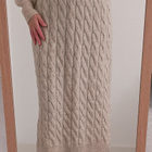 Palmikkoneulemekko vaalea beige M/L ovh 80€ - pikkukuva 5