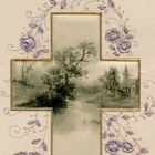 ANTIIKKIKORTTI / Siniset ruusut ja maisemaristi. 1900-l. - pikkukuva 1