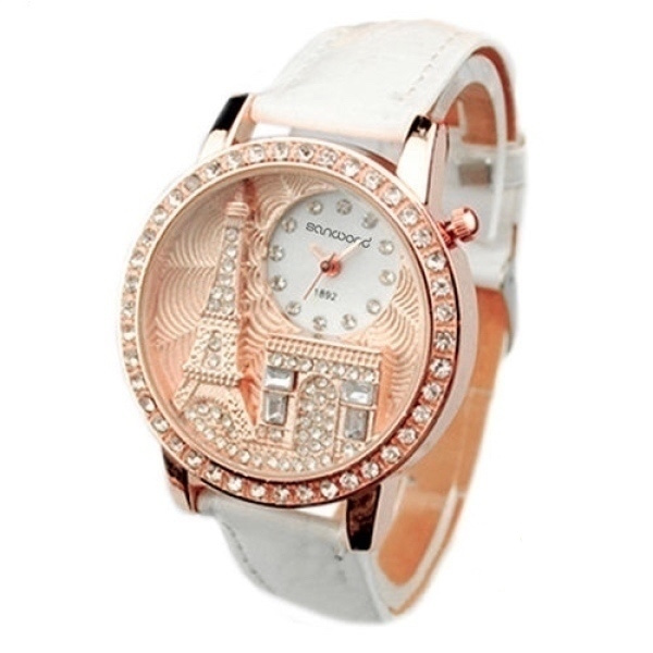 118 C Tyylikäs Lady Eiffel-Torni Crystal Dial ..  Rannekello