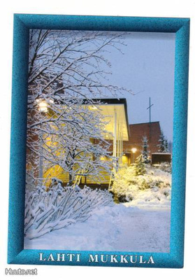 LAHTI: MUKKULAA (kirkko takana,talvikuva)