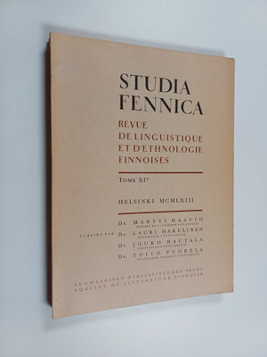 Studia Fennica : Revue de linguistique et d'ethnologie fi...