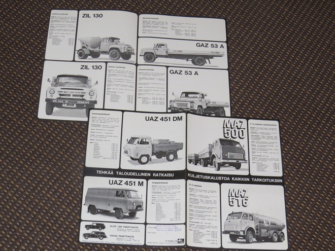 1970 MAZ ZIL GAZ UAZ esite - suomalainen