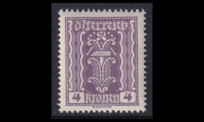 Itävalta 364 ** Käyttösarja maatalous 4 Kr (1922)