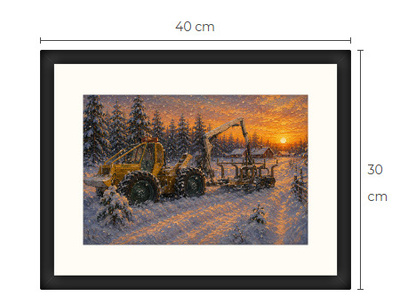 Uusi Metsäkone traktori art print 30 cm x 40 cm