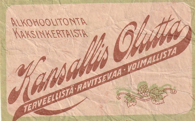 VANHA OLUT ETIKETTI - KANSALLISOLUTTA  (K15-S119)