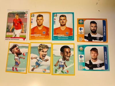 UEFA EURO 2020 jalkapallon EM keräilytarroja alk. 0,20 €/kpl