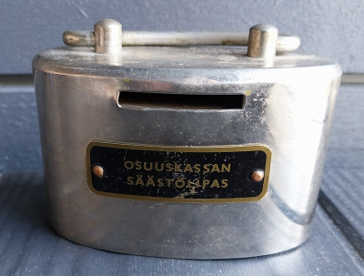 Osuuskassan Säästölipas metallinen pankki