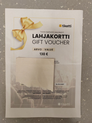 Tiketti lahjakortti
