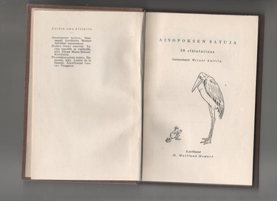 Aisopoksen satuja, Karisto,1927,sid.,(Lasten oma kirjasto 1)